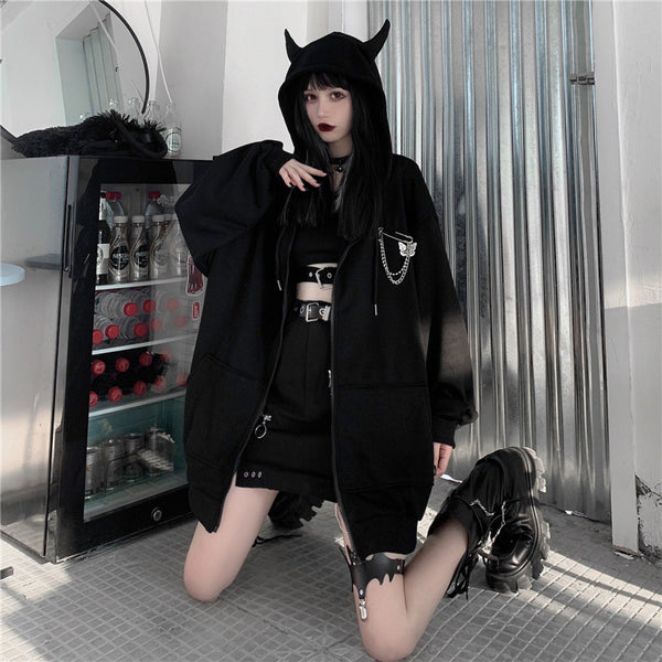 Black hooded jacket YC24449