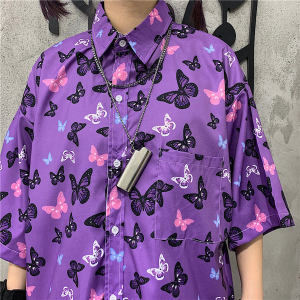 Harajuku Butterfly Short Sleeve Shirt yc22781