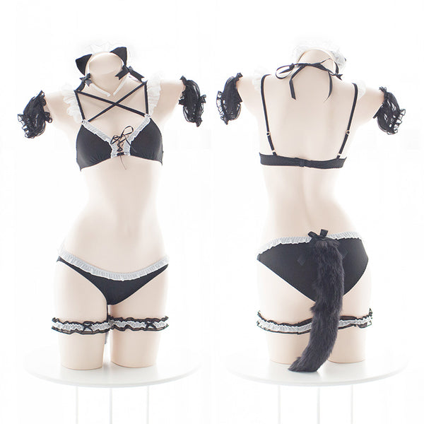 Lolita black and white cat underwear set  YC21384