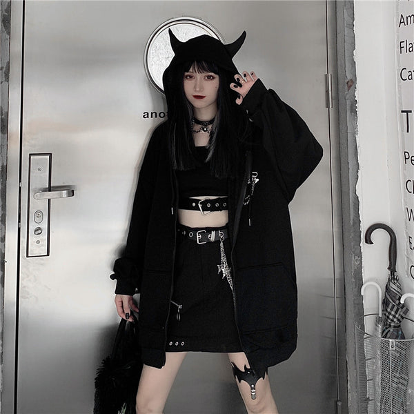 Black hooded jacket YC24449