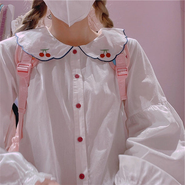 Japanese cherry embroidery shirt yc50138