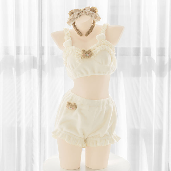 Cream Bear Underwear Set yc24721