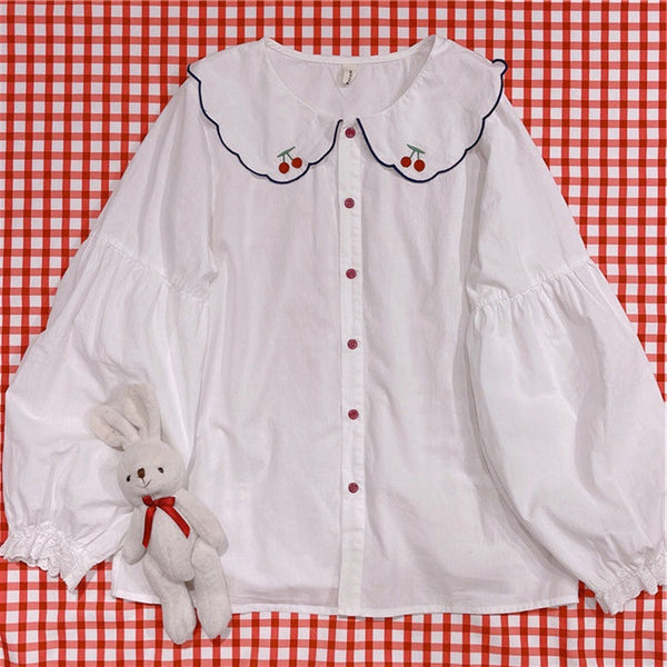 Japanese cherry embroidery shirt yc50138