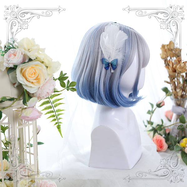 Lolita Grey Blue Wig yc22657