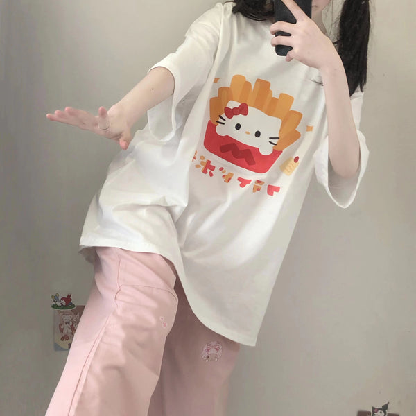 cute fries kitty T-shirt yc50148