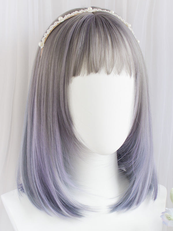 Gradient mixed color short wig YC24413