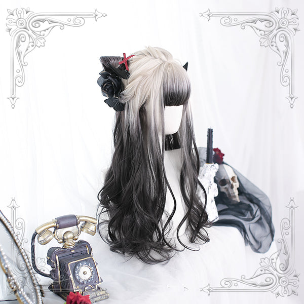 Lolita black white gradient wig yc24592