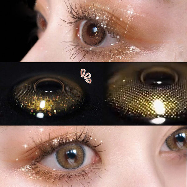 GOLD BROWN CONTACT LENS (TWO PIECES) YC24290