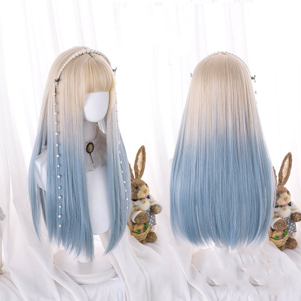 Lolita gradient color long straight wig YC24311