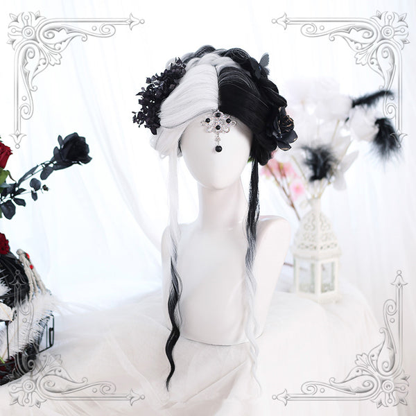Black and white wig yc22651