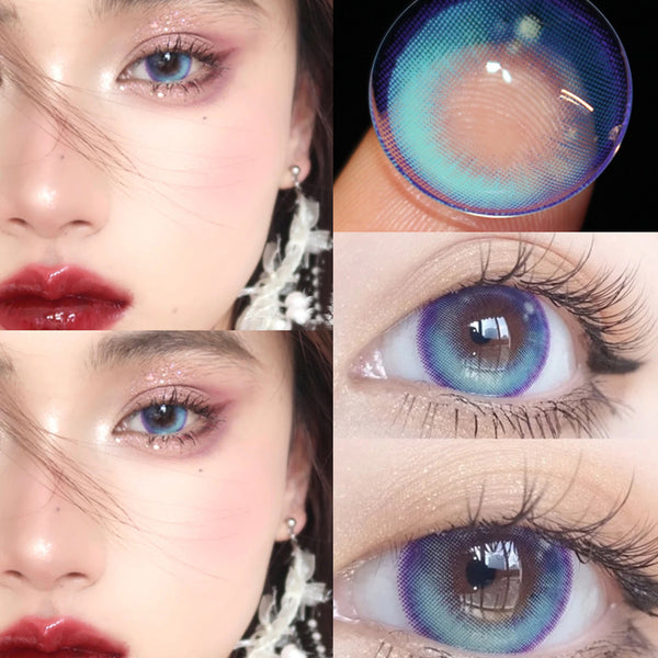 Marine blue cosmetic contact lenses (two pieces)  YC24370