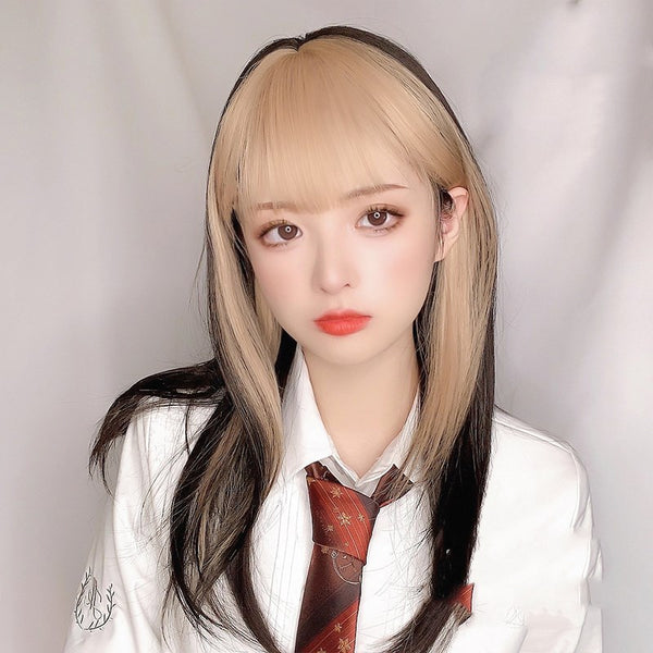 Lolita long straight mixed color wig YC24520