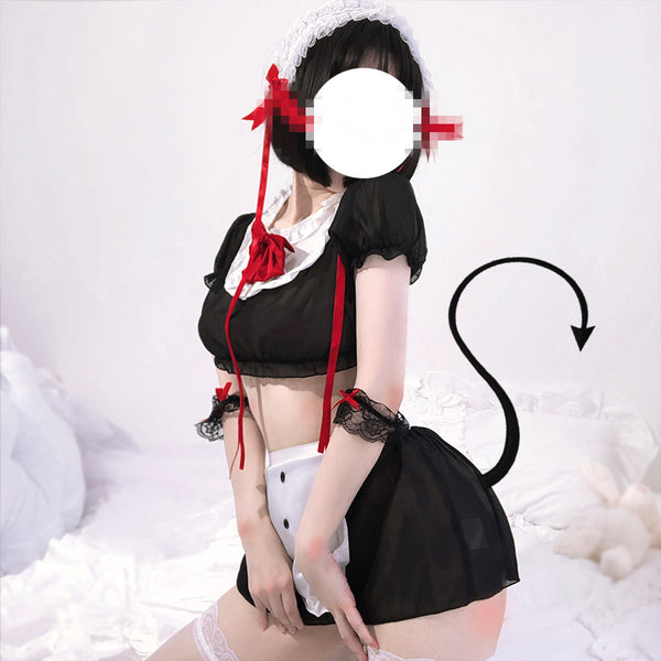Chiffon transparent hot bow sexy pajamas     YC21396