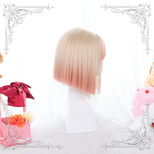 Lolita short straight mixed color wig YC24343