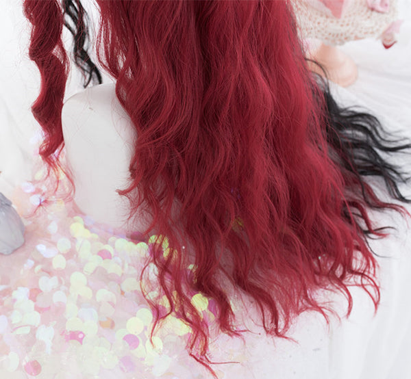 Harajuku Lolita red and black color matching wig  YC21391