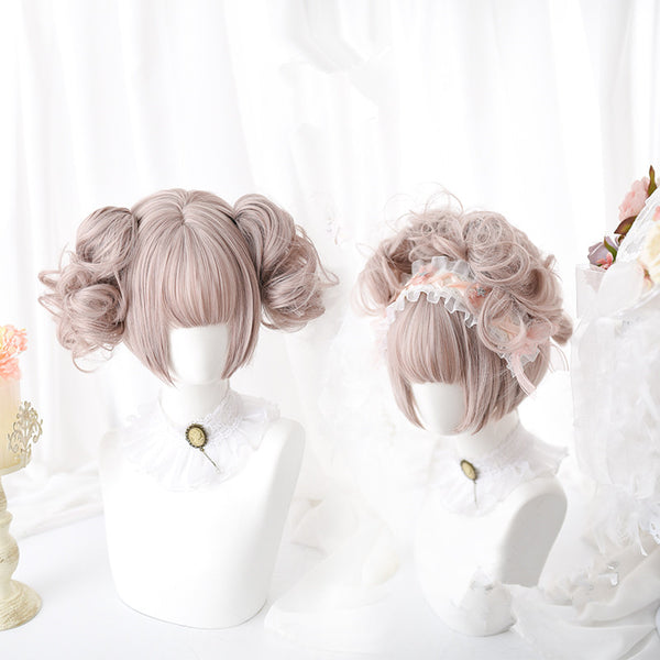 Harajuku Lolita pink cos wig + small hair bag yc20842