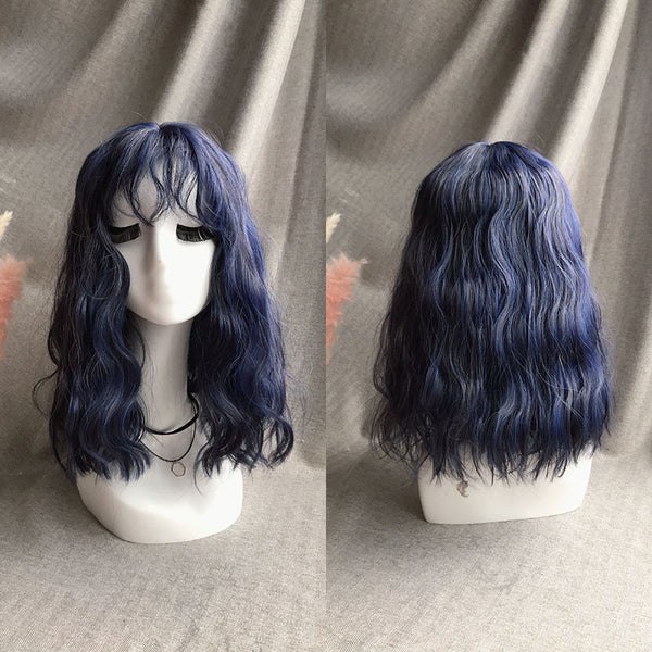 Lolita black and blue mixed color wig YC21567