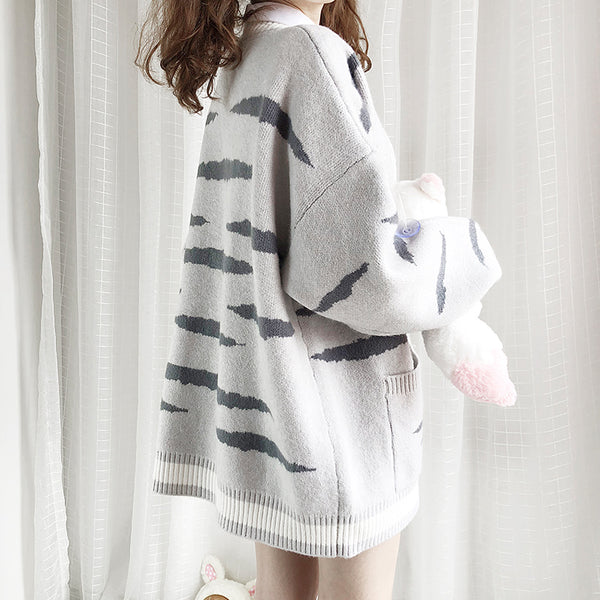 Tiger cat knitted jacket YC24387