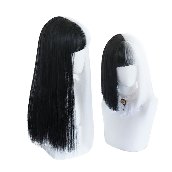 Lolita black and white stitching wig YC21704