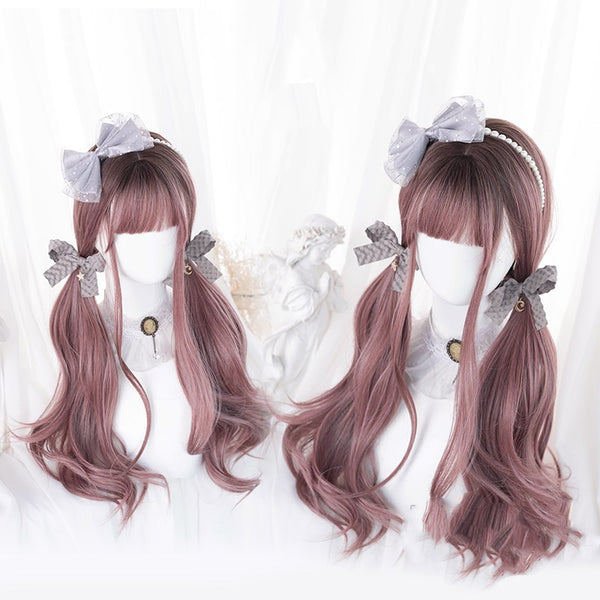 Lolita long curly mixed color wig YC24521