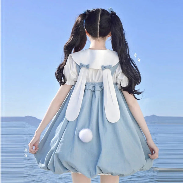 Lolita Bunny Shirt + Strap Dress yc50146
