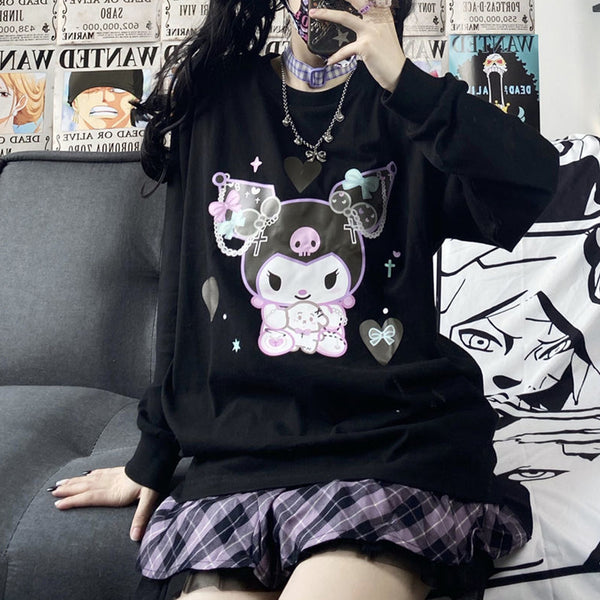 Cute Kuromi Long Sleeve T-shirt YC24421