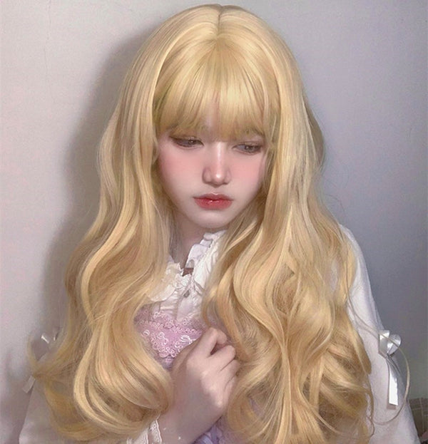 Lolita long curly blonde wig YC24443