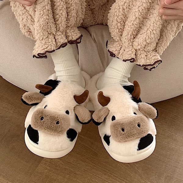 Cute cow winter slippers yc24596