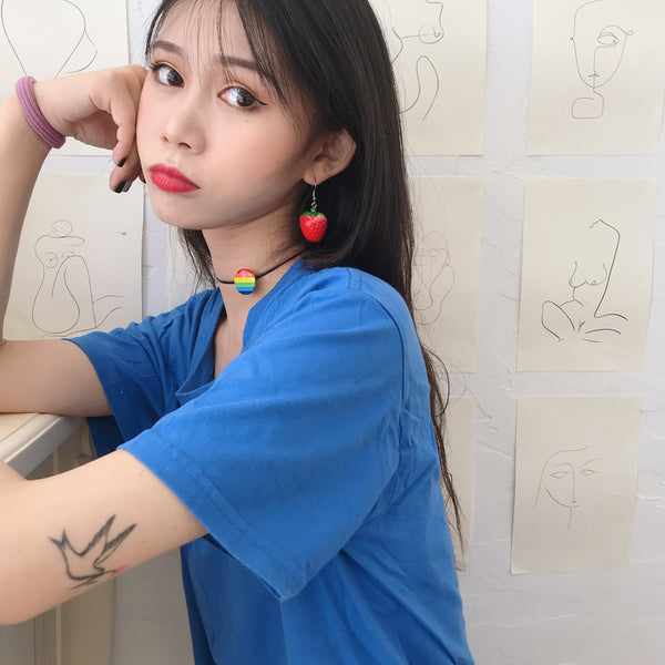 Fruit strawberry earrings yc22796