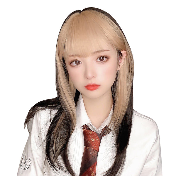 Lolita long straight mixed color wig YC24520