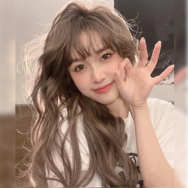 Cute brown daily curly wig YC24557