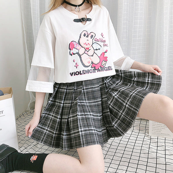 Harajuku JK print T-shirt YC24229