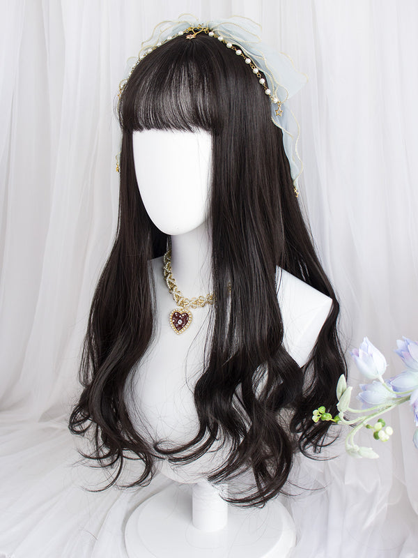 Lolita long curly hair black brown wig YC24332