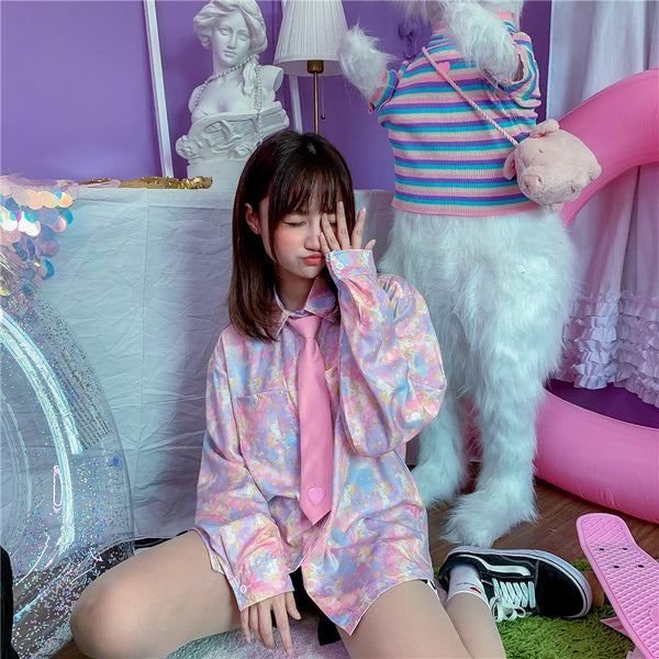 Gradient Unicorn Long Sleeve Shirt YC22017