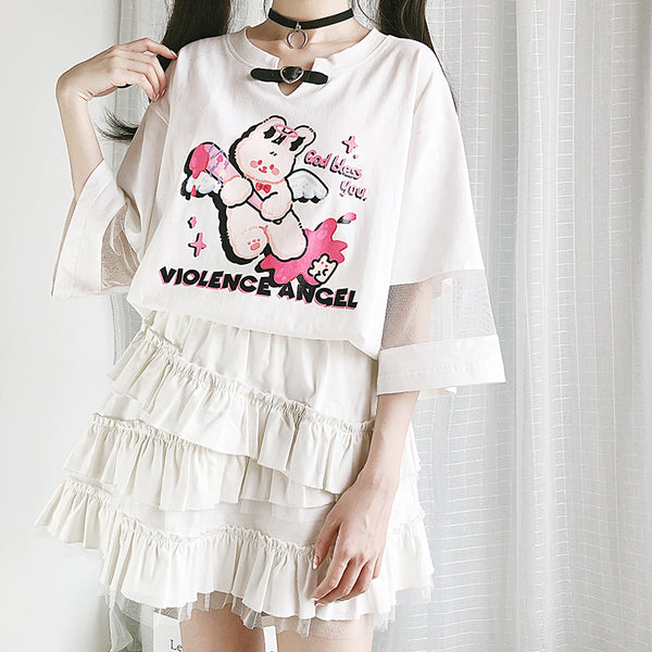 Harajuku JK print T-shirt YC24229