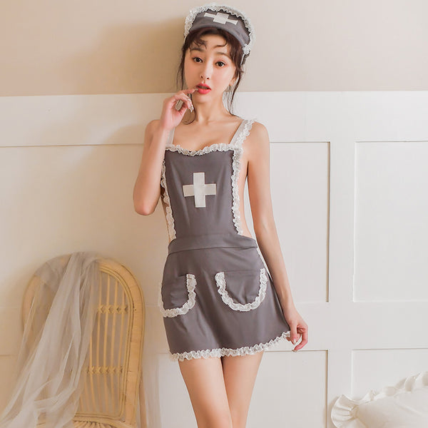 Crossed backless sexy nurse apron    YC21497