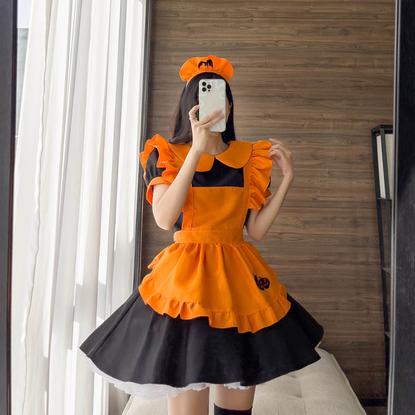 Halloween Pumpkin Maid Dress yc24787