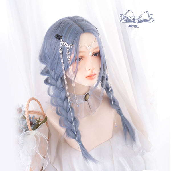 Lolita fog gray blue wig yc24636