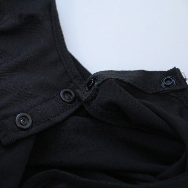 Semi-permeable mesh dark button swimsuit   YC21346