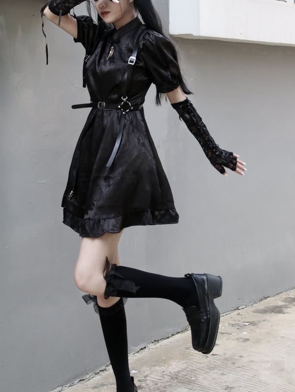 Punk Lolita Black Dress YC24394