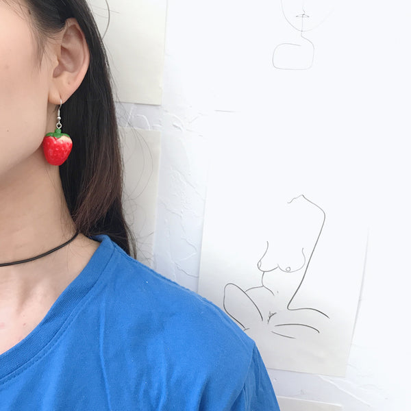 Fruit strawberry earrings yc22796