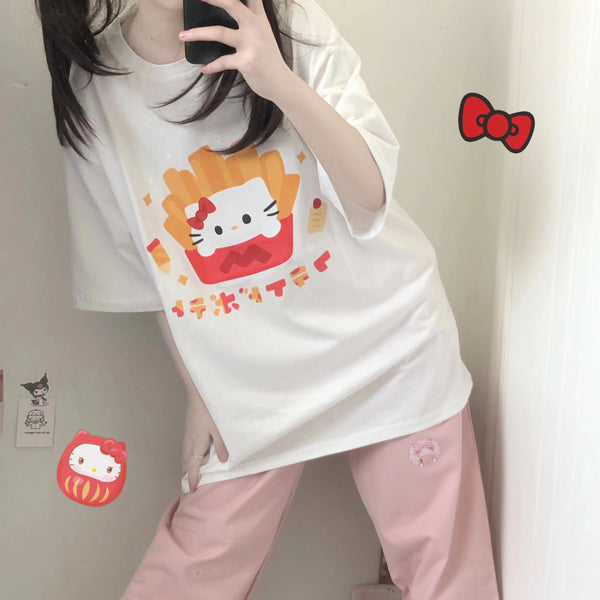 cute fries kitty T-shirt yc50148