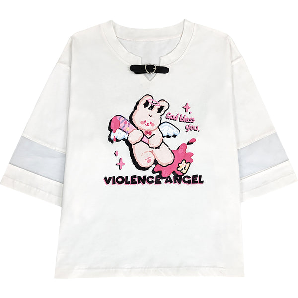 Harajuku JK print T-shirt YC24229