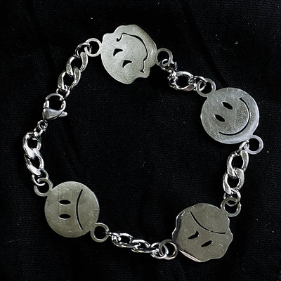 Hip hop smiley couple bracelet yc22686