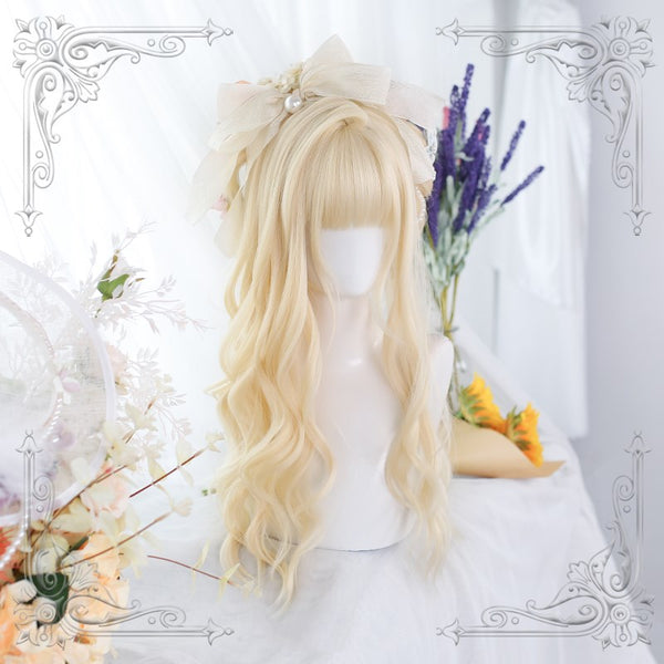 Lolita long curly blonde wig YC24273