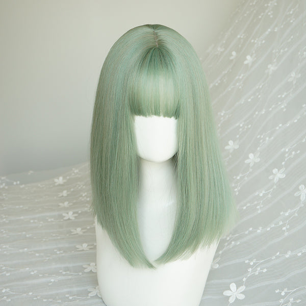 Lolita green air bangs wig   YC21448