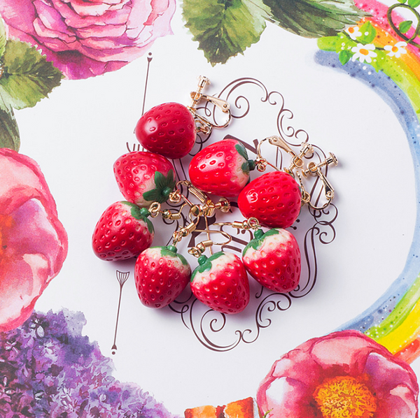 Fruit strawberry earrings yc22796