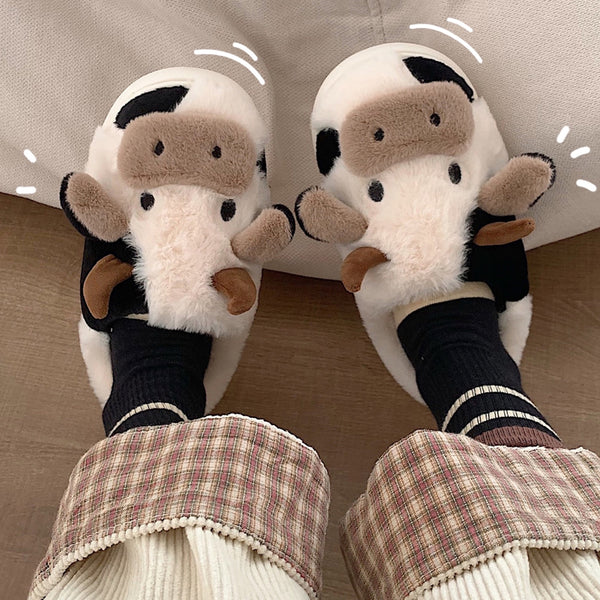 Cute cow winter slippers yc24596