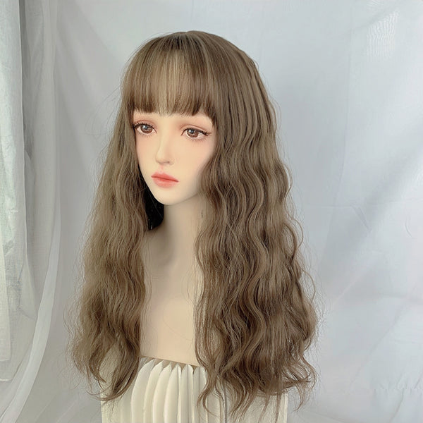 Cute brown daily curly wig YC24557