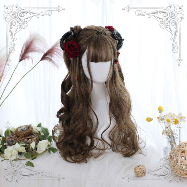 Lolita air bangs long roll wig  YC21301